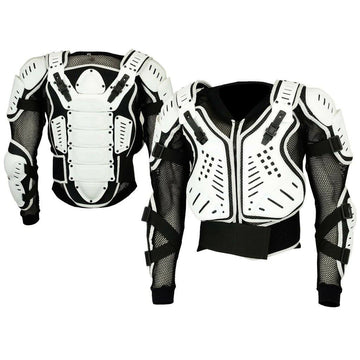 Adult White Motocross Body Armour Bikequad Protective Enduro Bionic Quad Jacket - biznimart